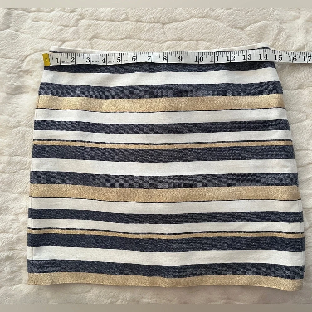 J. Crew Metallic Stripe Mini Skirt size 00